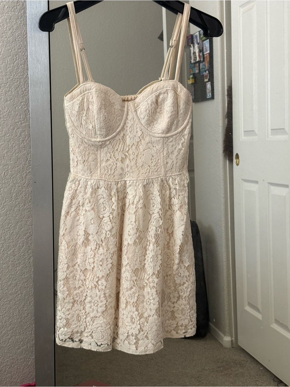 Abercrombie corset lace Dress in Cream